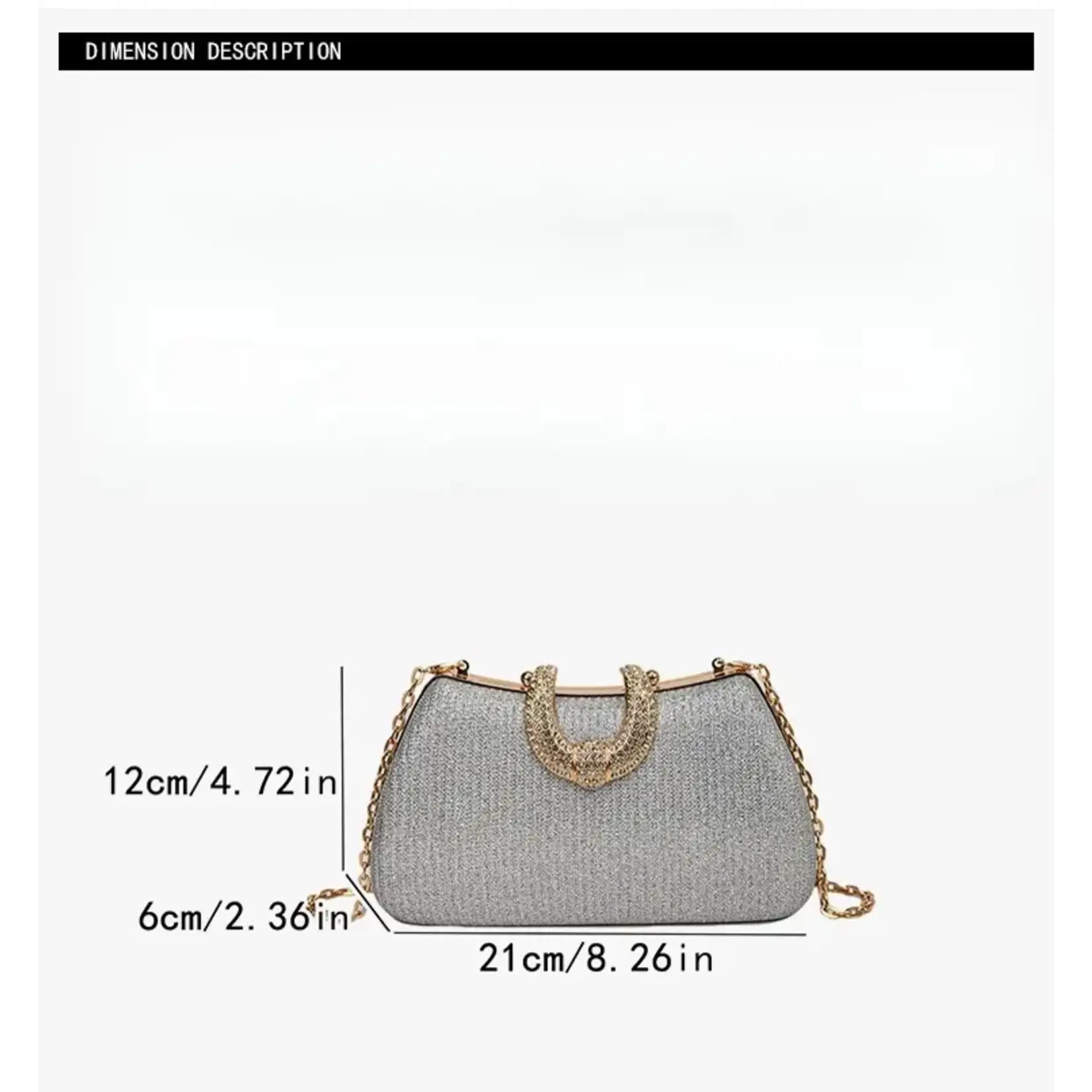 Fine Glitter Clutch in Silver