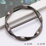 Metal Simple Scarf Ring in Flat Gunmetal Black