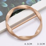 Metal Simple Scarf Ring in Flat Gold
