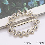 Oval Faux Diamond/Gold Border Scarf Ring