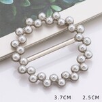 Silver-Tone Metal Faux Pearl Knot Clasp Scarf Ring