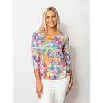 Viscose Ballet Neck 3/4 Slv Blouse in Antiquity