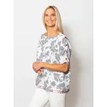 Ballet Neck Top in Gingham/Red