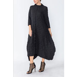 Long Sleeve Bubble Check Dress in Black