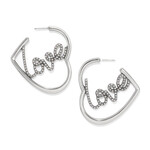 Brighton Love Script Sparkle Hoop Earrings