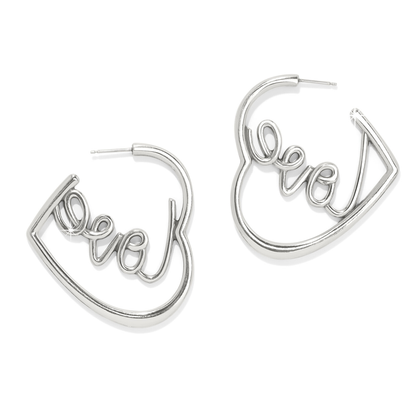 Brighton Love Script Sparkle Hoop Earrings