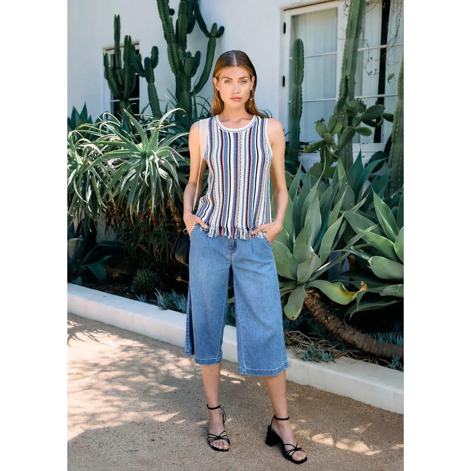 FDJ Vertical Stripe Cami Sweater in Independant