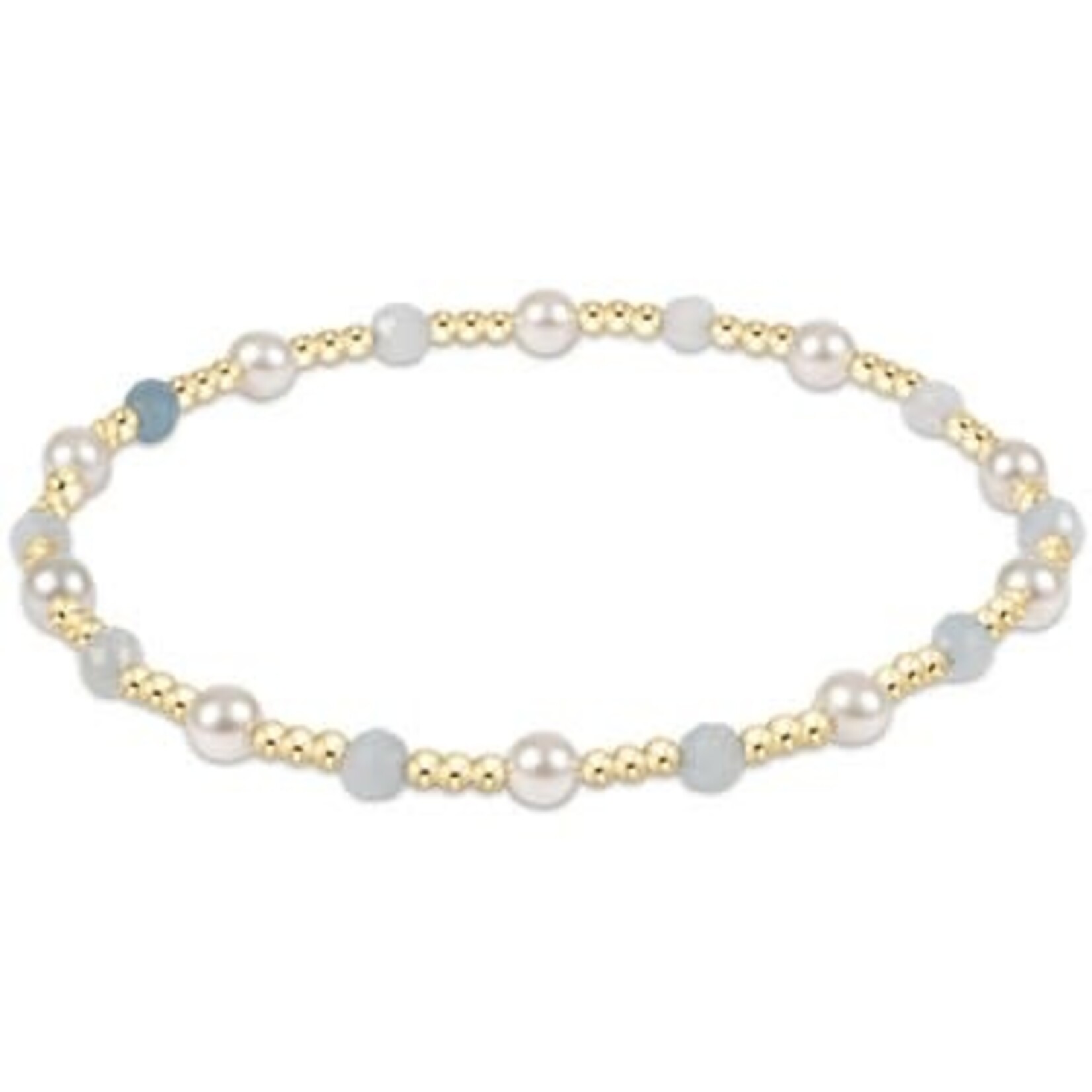 enewton Design PEARL SINCERITY PATTERN 4MM BEAD BRACELET - AQUAMARINE