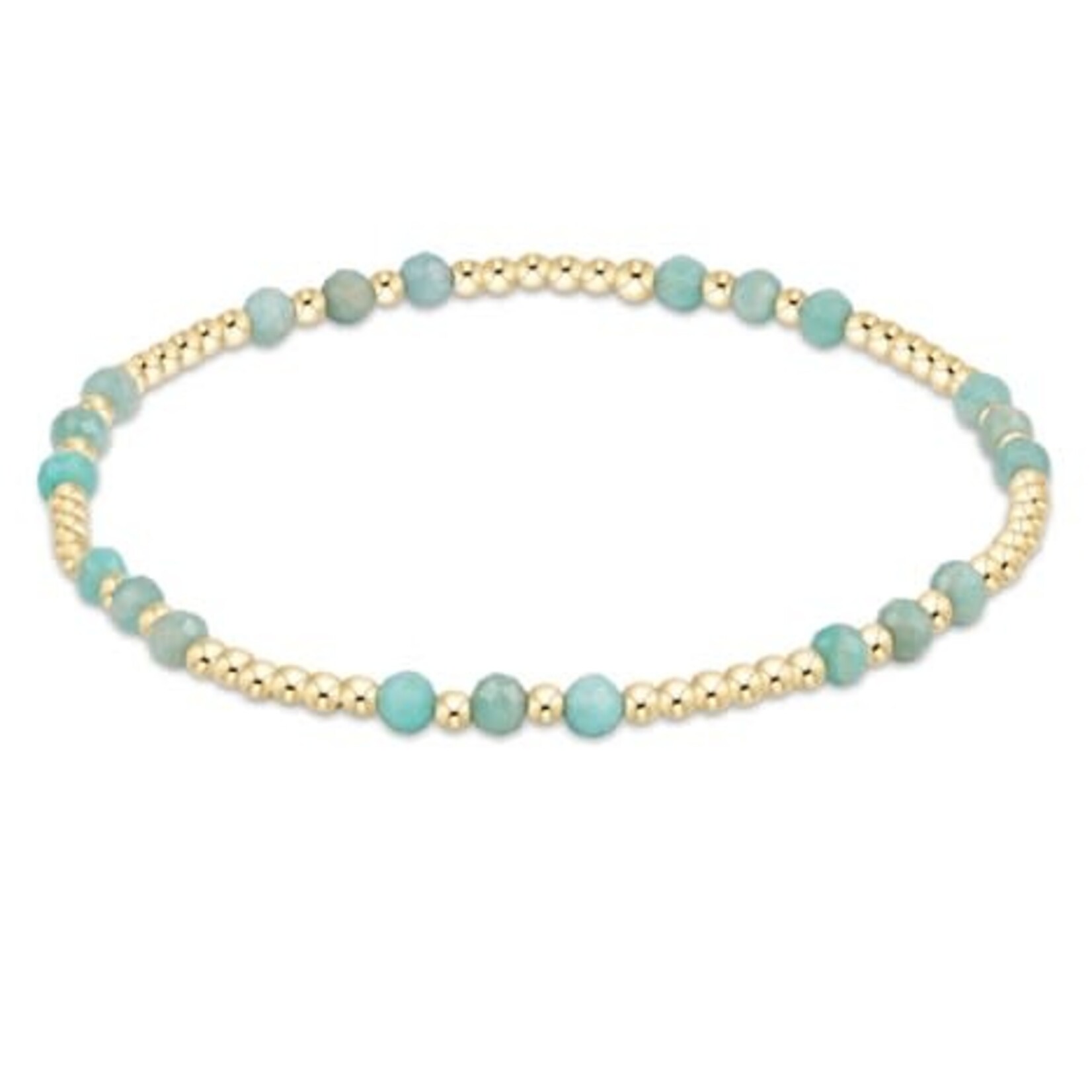 enewton Design GEMSTONE GOLD JOY PATTERN 3MM BEAD BRACELET - AMAZONITE
