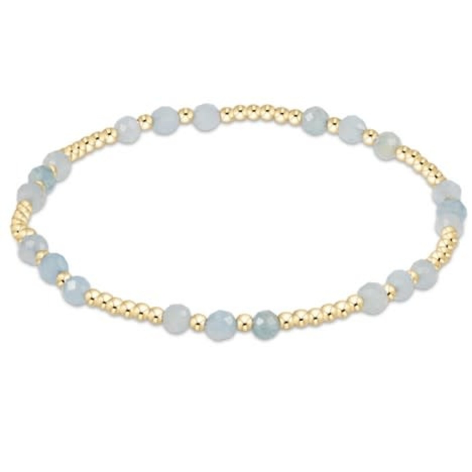 enewton Design GEMSTONE GOLD JOY PATTERN 3MM BEAD BRACELET - AQUAMARINE