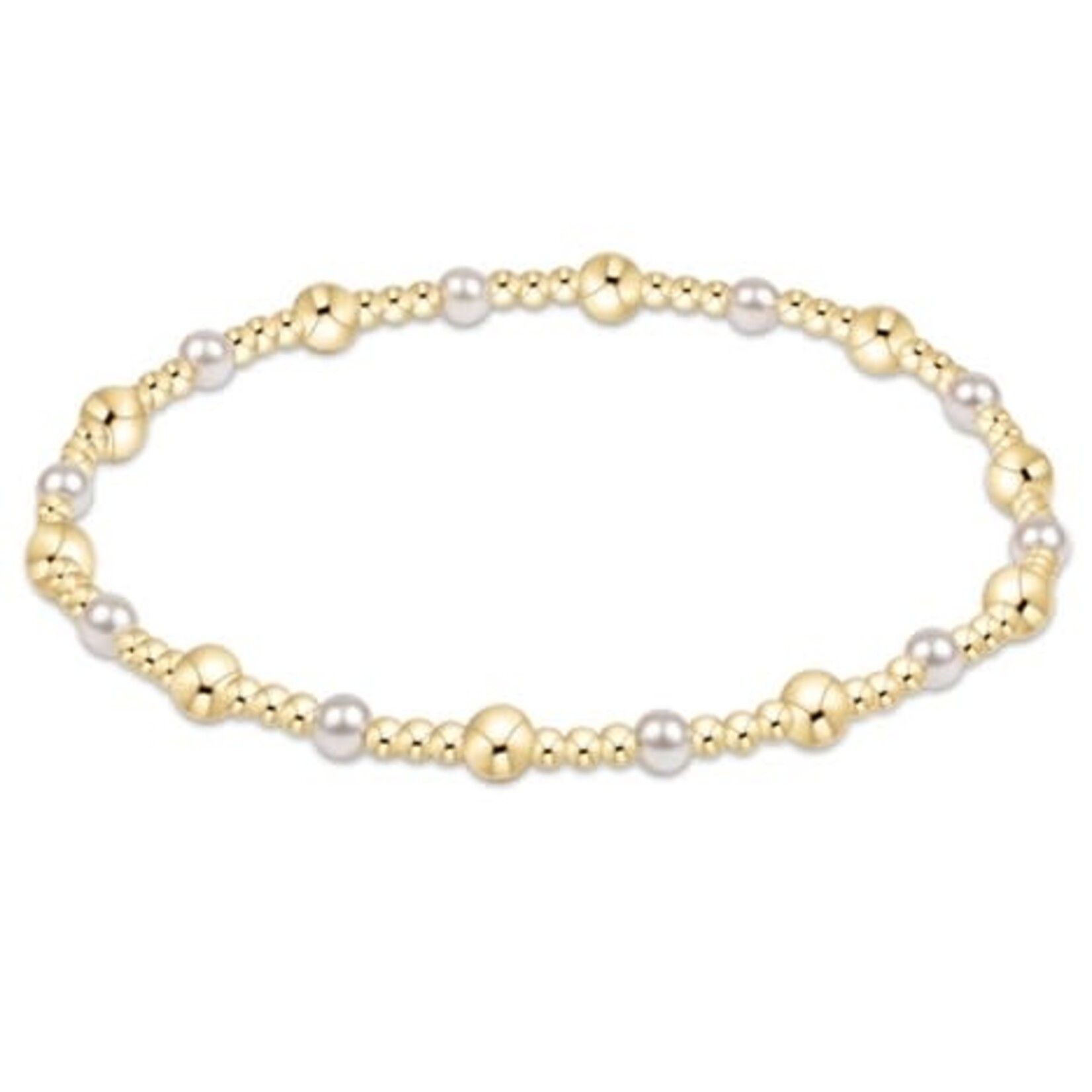 enewton Design CLASSIC GOLD SINCERITY PATTERN 4MM BEAD BRACELET - PEARL