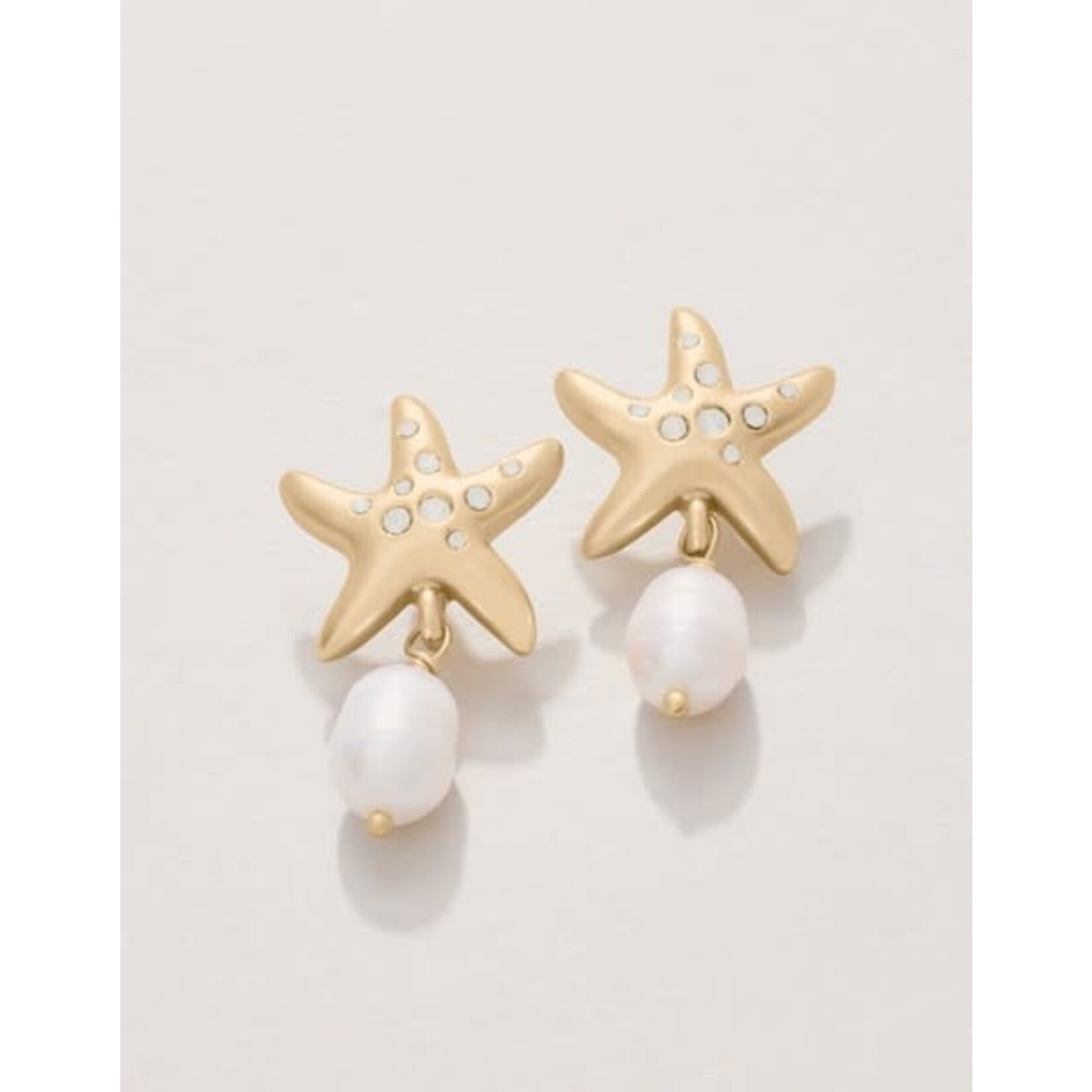 Spartina Starfish Pearl Earrings White Opal