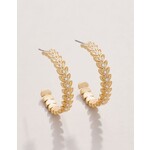 Spartina Parkwood Hoop Earrings 30mm White Opal