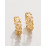 Spartina Parkwood Petite Hoop Earrings 14mm White Opal