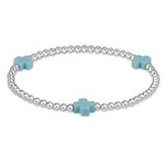 enewton Design SIGNATURE CROSS STERLING PATTERN 3MM BEAD BRACELET - TURQUOISE