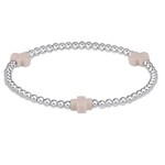 enewton Design SIGNATURE CROSS STERLING PATTERN 3MM BEAD BRACELET - OFF-WHITE