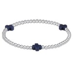 enewton Design SIGNATURE CROSS STERLING PATTERN 3MM BEAD BRACELET - NAVY