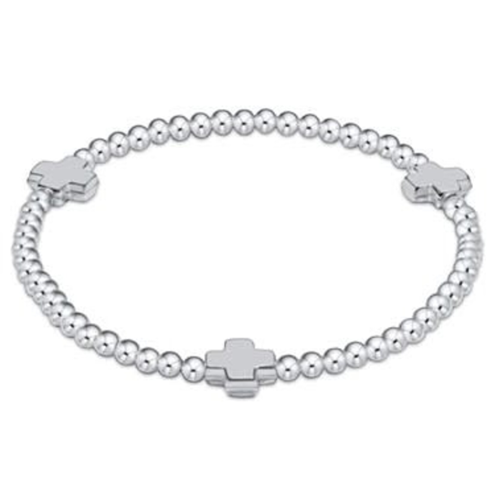 enewton Design ENEWTON EXTENDS - SIGNATURE CROSS STERLING PATTERN 3MM BEAD BRACELET - STERLING
