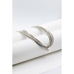 Sea Lily Silver Piano Wire Necklace w/ Single White Pearl