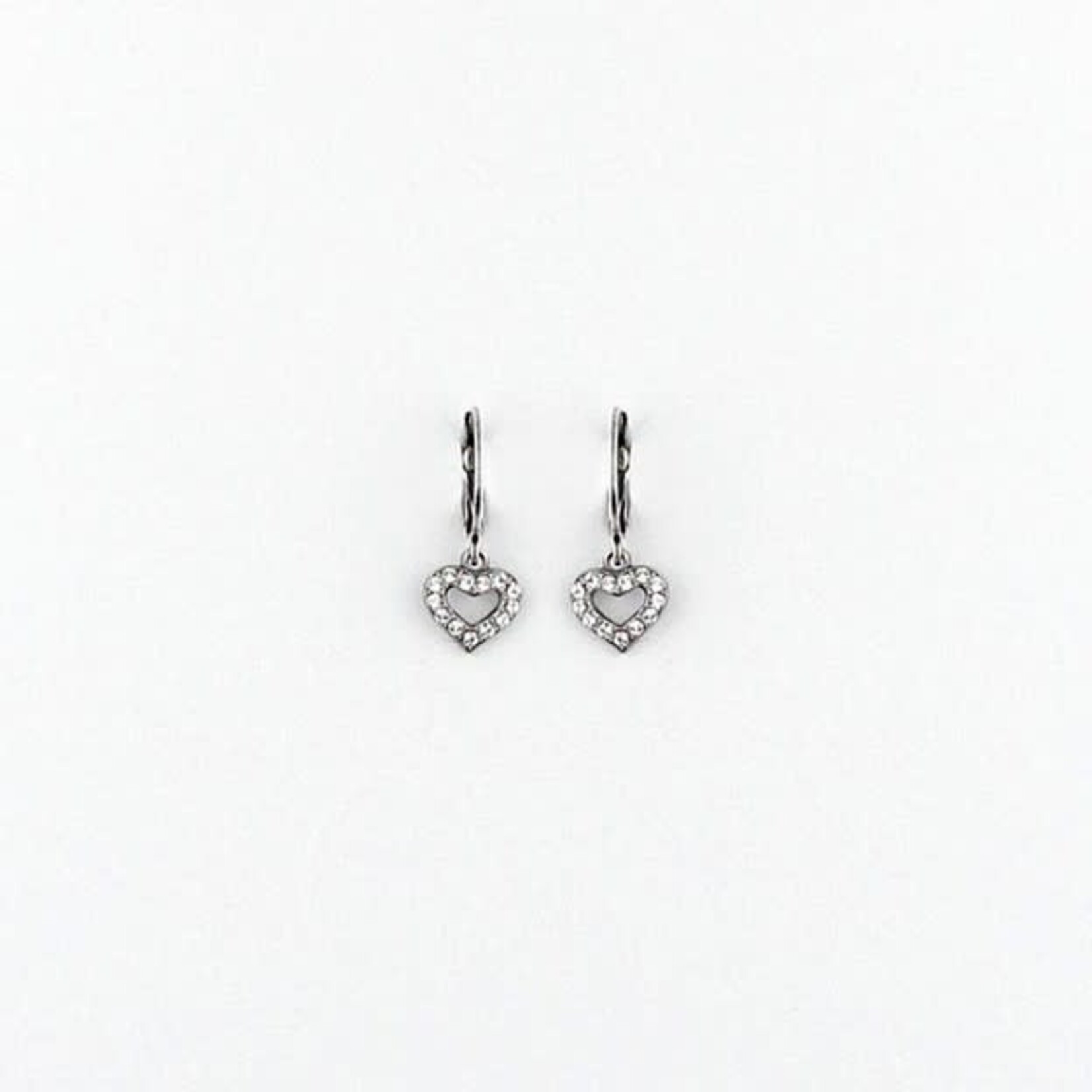 Grace Silver Heart Earrings w/ Small Crystals