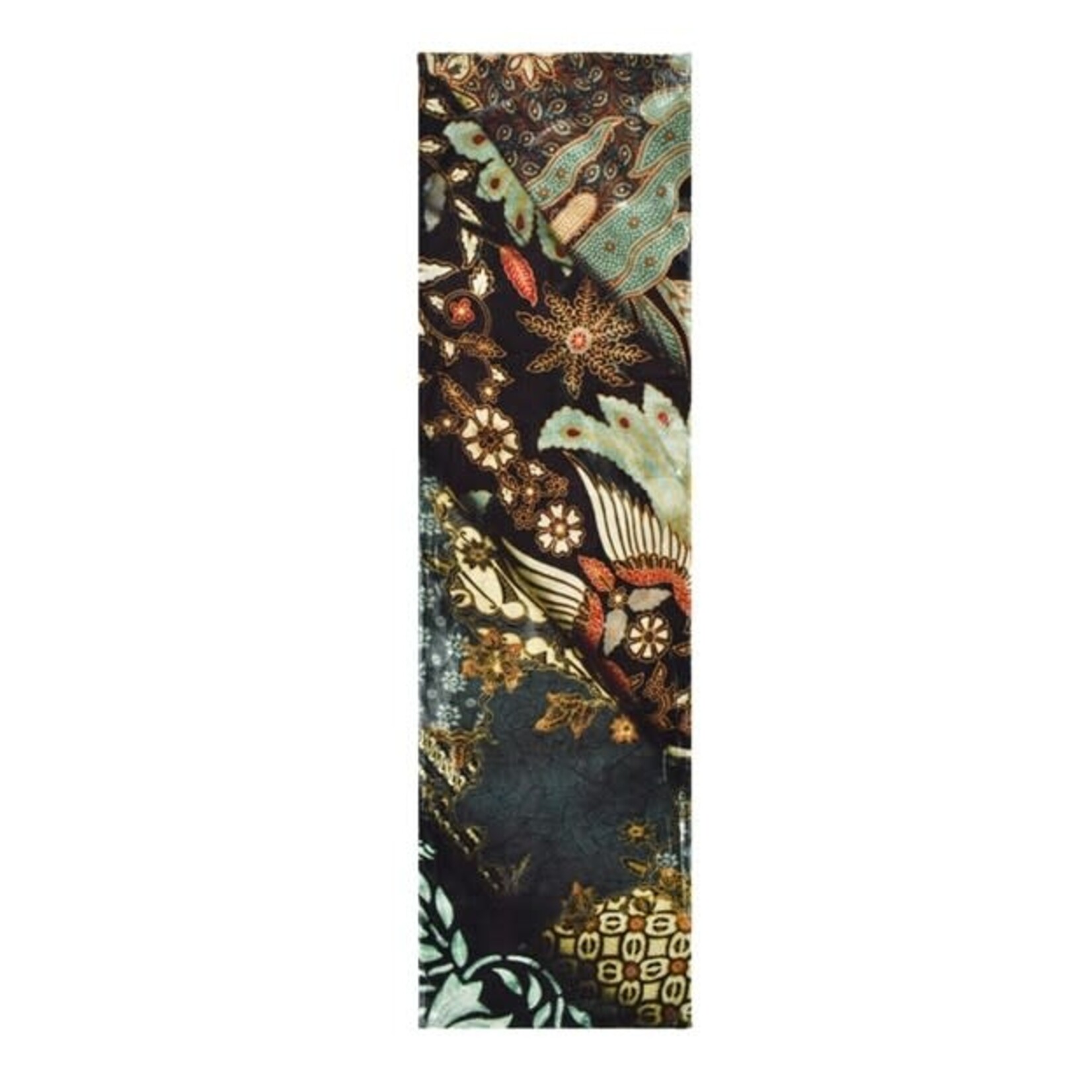 Velveteen Printed Shawl in Black