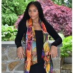 Panos Painterly Floral Scarf in Multi-Colored