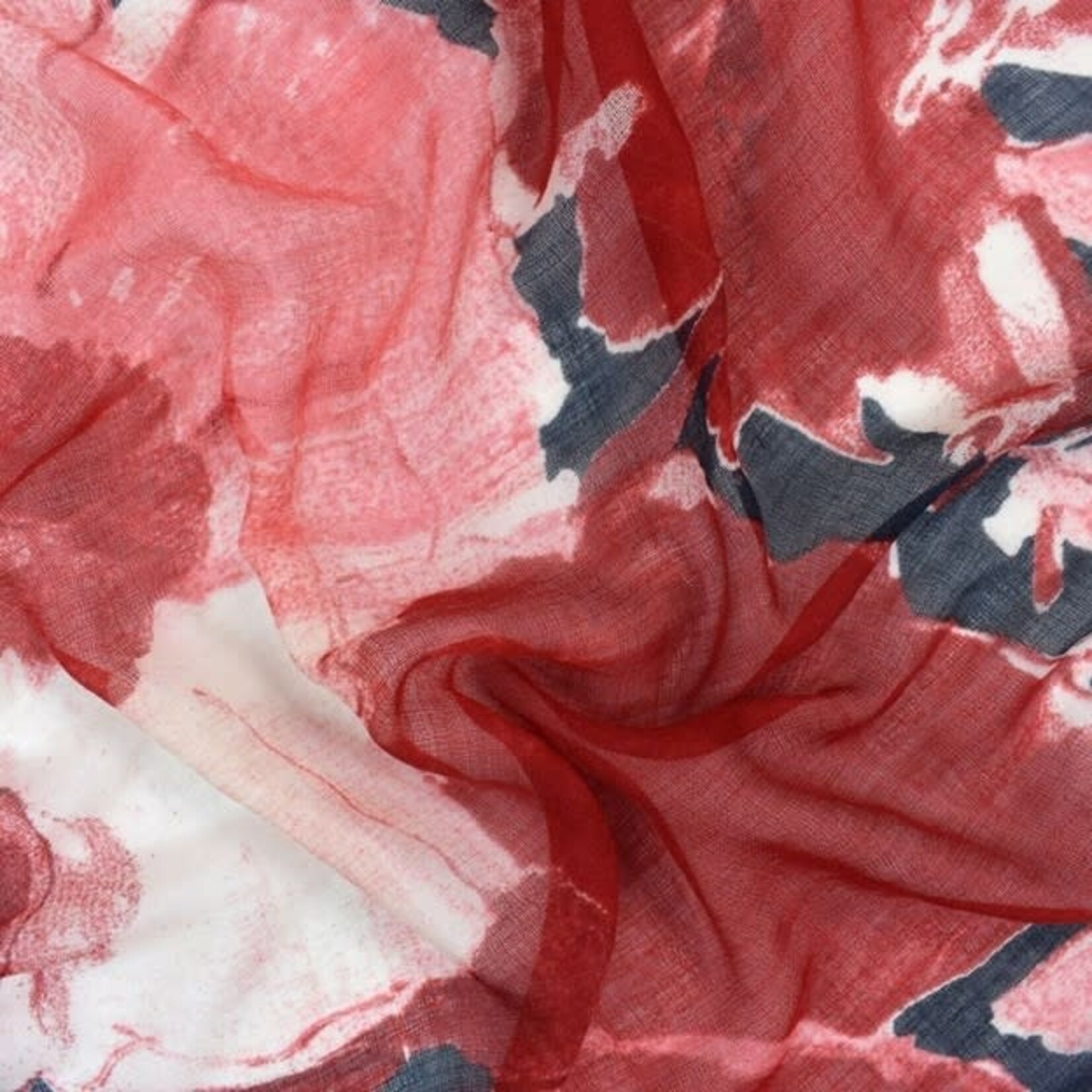 Kate Oversized Wool Scarf in Red/Gray