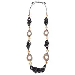 Organic Tagua Jewelry Aranza Necklace In Onyx Combo