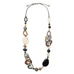 Organic Tagua Jewelry Ayla Tagua Necklace in Onyx Combo