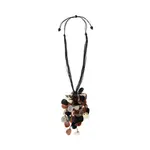 Organic Tagua Jewelry Carter Tagua Discs Necklace in Chestnut/Ivory/Charcoal Gray