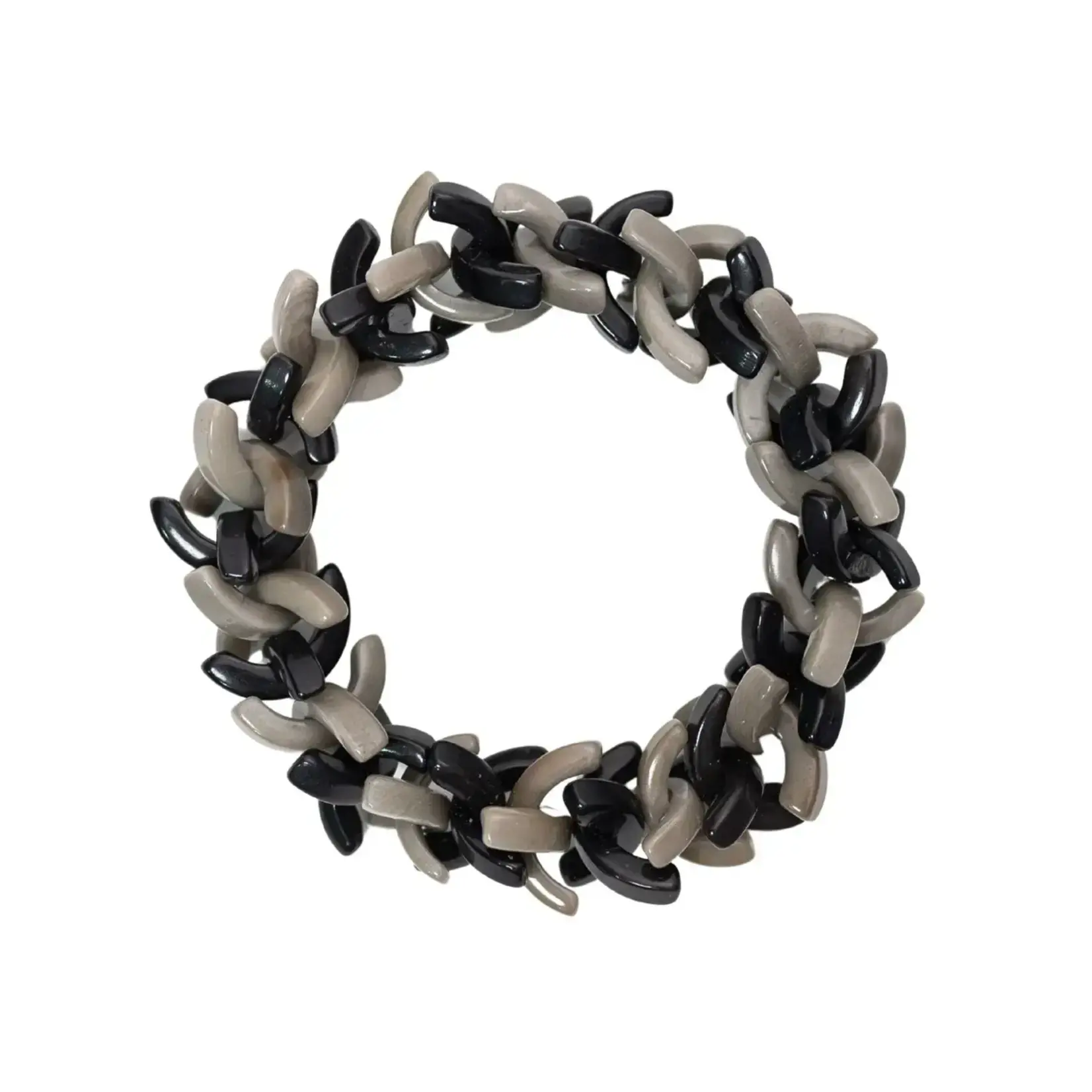 Organic Tagua Jewelry Dayana Tagua Bracelet in Onyx/Charcoal