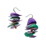 Organic Tagua Jewelry Edna Tagua Earrings in Purple Combo