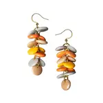 Organic Tagua Jewelry Eloisa Tagua Earrings in Mustard Yellow Combo