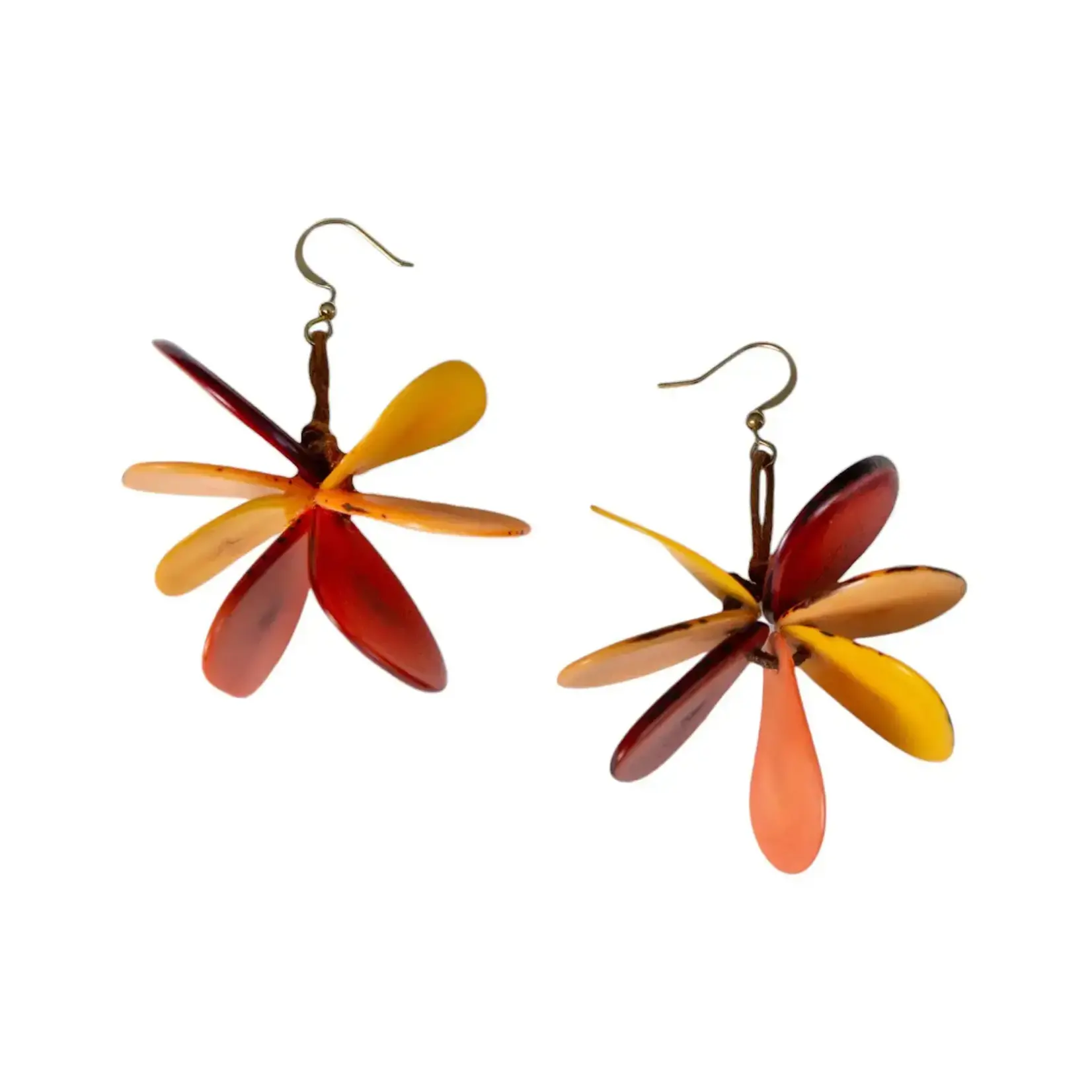 Organic Tagua Jewelry Irma Tagua Earrings in Burgundy Combo