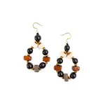 Organic Tagua Jewelry Julie Tagua Earrings in Onyx Black Combo