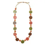 Organic Tagua Jewelry Nerissa Tagua Necklace in Olive Combo
