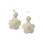 Organic Tagua Jewelry Stephanie Flower Tagua Earrings in Ivory