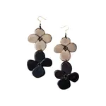 Organic Tagua Jewelry Thais Tagua Earrings in Black/Charcoal Gray