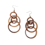 Organic Tagua Jewelry Yazmine Multi Loop Tagua Earrings in Mocha