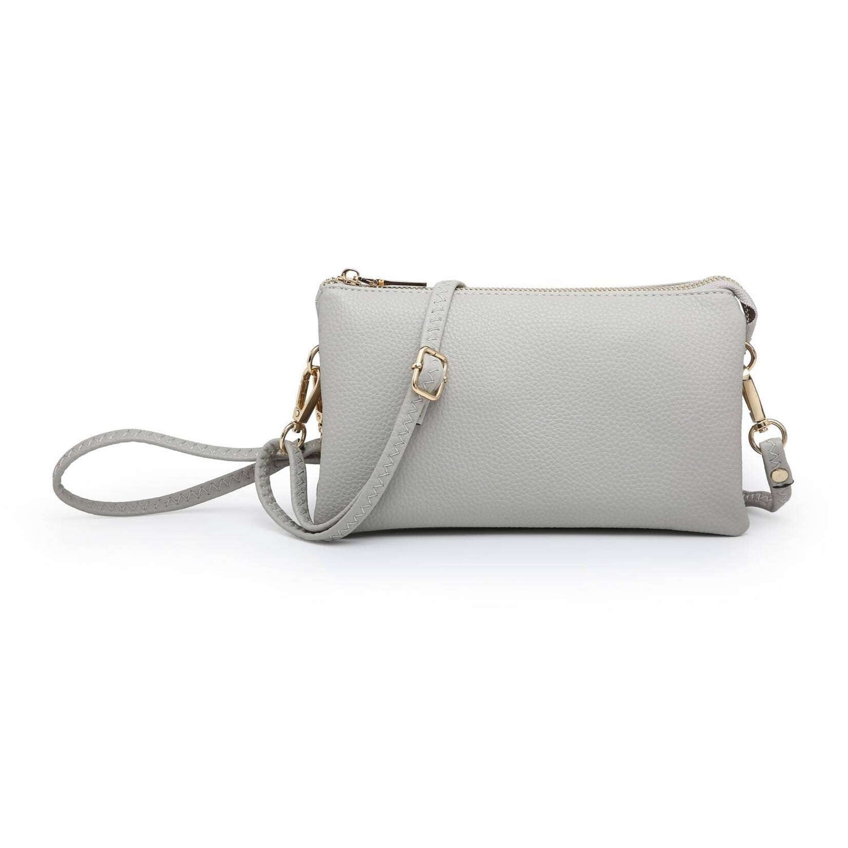 Jen & Co Riley Vegan Leather Double-Sided Wristlet/Crossbody - Grey (GY)