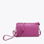 Jen & Co Riley Vegan Leather Double-Sided Wristlet/Crossbody - Rhubarb Purple