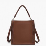 Jen & Co Esme Whipstitch Detail Tote w/ Braided Handle in Brown
