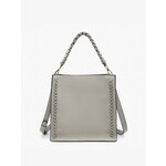 Jen & Co Esme Whipstitch Detail Tote w/ Braided Handle in Warm Grey