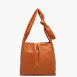 Jen & Co Jolene Pleated Hobo Bag w/ Knotted Handle - Rust