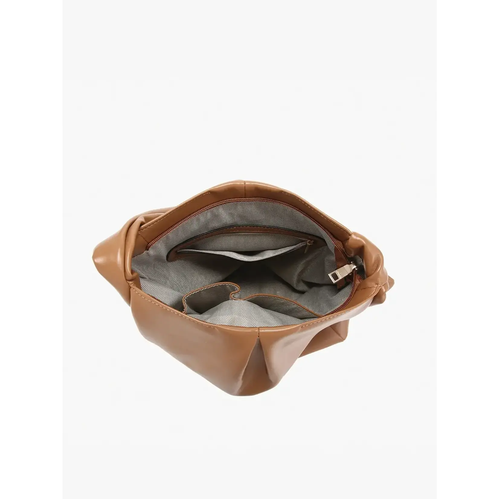 Jen & Co Jolene Pleated Hobo Bag w/ Knotted Handle - Rust