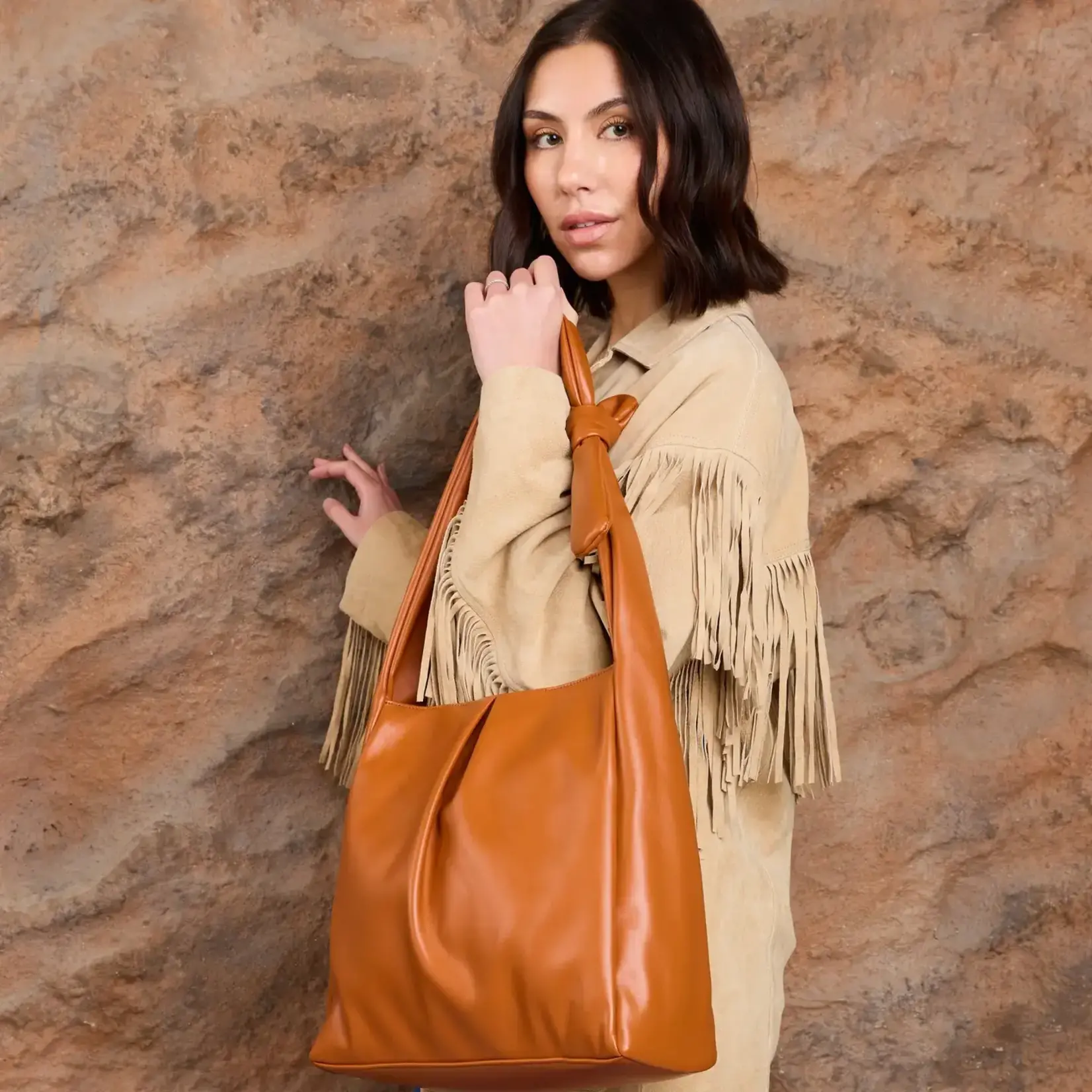 Jen & Co Jolene Pleated Hobo Bag w/ Knotted Handle - Teal