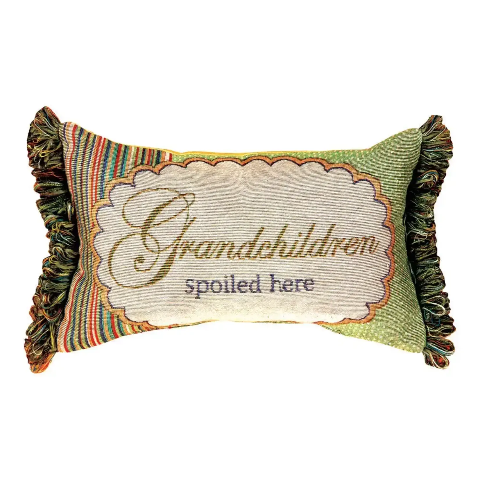 Manual Woodworkers & Weavers Grandchildren Spoiled Here Word Pillow 12.5" x 8