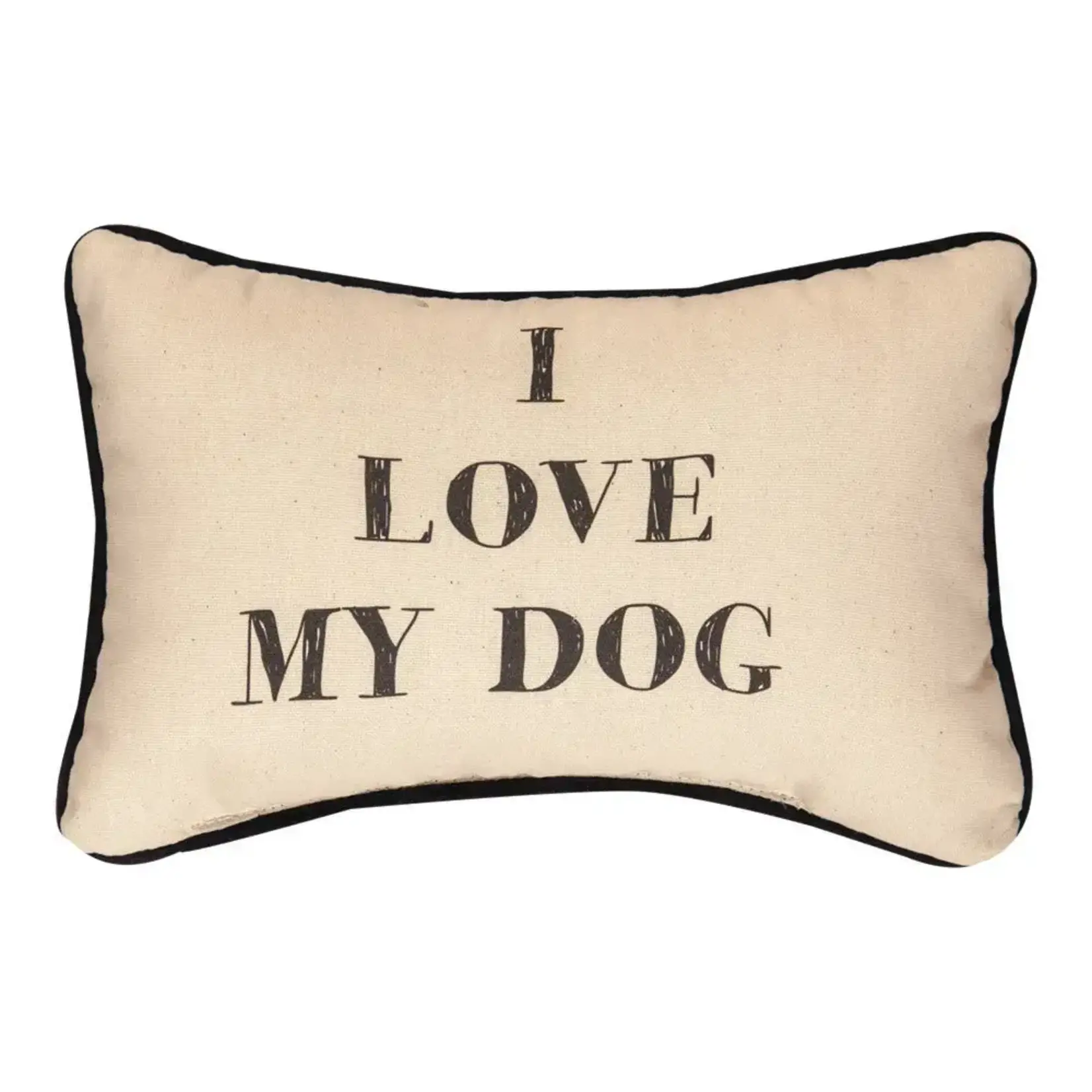 Manual Woodworkers & Weavers I Love My Dog Word Pillow 12.5" x 8