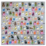 Wrapables Cats Large Square Scarf on Gray 35x35