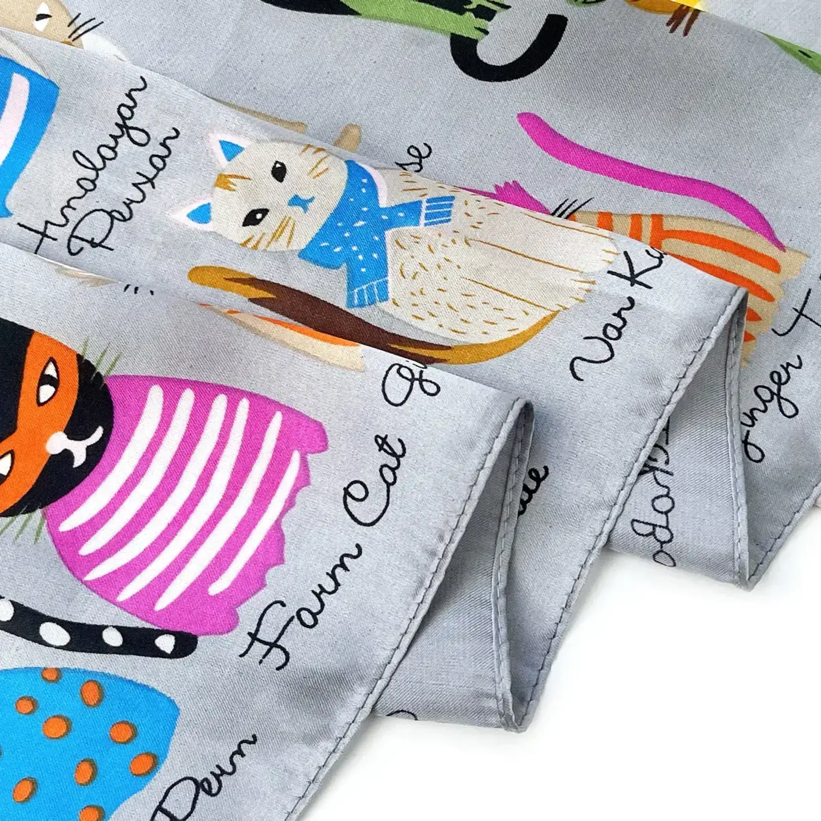 Wrapables Cats Large Square Scarf on Gray 35x35